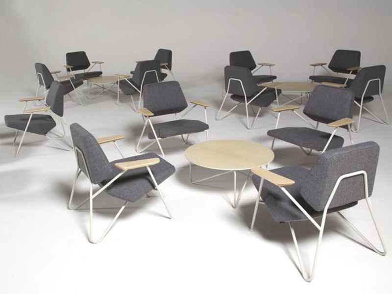 fauteuil Polygon structure gris/banc